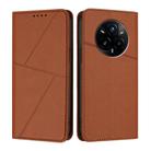 For Realme 14 Pro+ Strong Magnetic Frosted Flip Leather Phone Case(Coffee Color) - 1