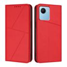 For Realme C30 Strong Magnetic Frosted Flip Leather Phone Case(Red) - 1