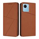 For Realme C30 Strong Magnetic Frosted Flip Leather Phone Case(Coffee Color) - 1