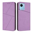 For Realme C30 Strong Magnetic Frosted Flip Leather Phone Case(Light Purple) - 1