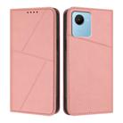 For Realme C30 Strong Magnetic Frosted Flip Leather Phone Case(Pink) - 1