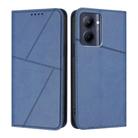 For Realme C33 Strong Magnetic Frosted Flip Leather Phone Case(Royal Blue) - 1