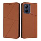 For Realme C33 Strong Magnetic Frosted Flip Leather Phone Case(Coffee Color) - 1