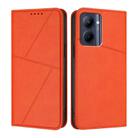 For Realme C33 Strong Magnetic Frosted Flip Leather Phone Case(Orange) - 1