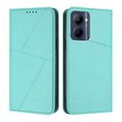 For Realme C33 Strong Magnetic Frosted Flip Leather Phone Case(Light Blue) - 1