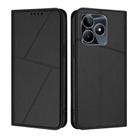 For Realme C53 Strong Magnetic Frosted Flip Leather Phone Case(Black) - 1