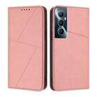 For Realme C65 4G Strong Magnetic Frosted Flip Leather Phone Case(Pink) - 1