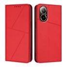 For Realme C67 4G Strong Magnetic Frosted Flip Leather Phone Case(Red) - 1
