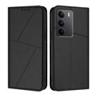 For Realme C75 4G Strong Magnetic Frosted Flip Leather Phone Case(Black) - 1