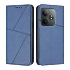 For Realme GT 6 5G Strong Magnetic Frosted Flip Leather Phone Case(Royal Blue) - 1