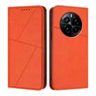 For Realme GT5 Pro Strong Magnetic Frosted Flip Leather Phone Case(Orange) - 1