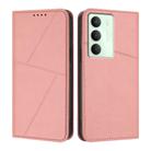 For Realme 14x Strong Magnetic Frosted Flip Leather Phone Case(Pink) - 1
