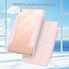 For iPad 9.7 2017 / Air Detachable Backshell Folding Holder Smart Tablet Leather Case(Pink) - 2