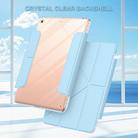 For iPad 9.7 2017 / Air Detachable Backshell Folding Holder Smart Tablet Leather Case(Light Blue) - 2