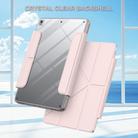 For iPad 10.2 2021 / 2020 / 2019 / Air 2019 Detachable Backshell Folding Holder Smart Tablet Leather Case(Pink) - 2