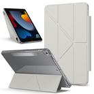 For iPad 10.2 2021 / 2020 / 2019 / Air 2019 Detachable Backshell Folding Holder Smart Tablet Leather Case(Grey) - 1
