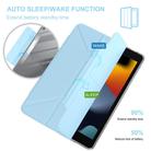 For iPad 10.2 2021 / 2020 / 2019 / Air 2019 Detachable Backshell Folding Holder Smart Tablet Leather Case(Light Blue) - 3