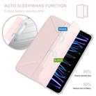For iPad Air 13 2025 / 2024 / Pro 12.9 2018 Detachable Backshell Folding Holder Smart Tablet Leather Case(Pink) - 3