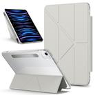 For iPad Air 13 2025 / 2024 / Pro 12.9 2018 Detachable Backshell Folding Holder Smart Tablet Leather Case(Grey) - 1