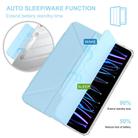 For iPad Air 13 2025 / 2024 / Pro 12.9 2018 Detachable Backshell Folding Holder Smart Tablet Leather Case(Light Blue) - 3