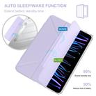 For iPad Air 13 2025 / 2024 / Pro 12.9 2018 Detachable Backshell Folding Holder Smart Tablet Leather Case(Purple) - 3