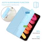 For iPad mini 2024 / 2021 Detachable Backshell Folding Holder Smart Tablet Leather Case(Light Blue) - 3