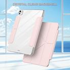 For iPad Pro 11 2024 Detachable Backshell Folding Holder Smart Tablet Leather Case(Pink) - 2