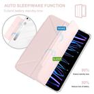For iPad Pro 11 2024 Detachable Backshell Folding Holder Smart Tablet Leather Case(Pink) - 3