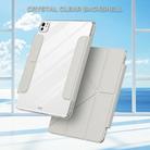 For iPad Pro 11 2024 Detachable Backshell Folding Holder Smart Tablet Leather Case(Grey) - 2