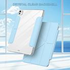 For iPad Pro 11 2024 Detachable Backshell Folding Holder Smart Tablet Leather Case(Light Blue) - 2