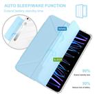 For iPad Pro 11 2024 Detachable Backshell Folding Holder Smart Tablet Leather Case(Light Blue) - 3