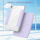 For iPad Pro 11 2024 Detachable Backshell Folding Holder Smart Tablet Leather Case(Purple) - 2