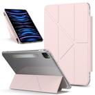For iPad Pro 12.9 2022 / 2021 / 2020 Detachable Backshell Folding Holder Smart Tablet Leather Case(Pink) - 1