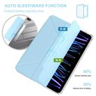 For iPad Pro 12.9 2022 / 2021 / 2020 Detachable Backshell Folding Holder Smart Tablet Leather Case(Light Blue) - 3