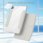 For iPad Pro 13 2024 Detachable Backshell Folding Holder Smart Tablet Leather Case(Grey) - 2