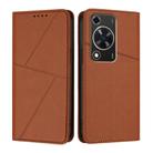 For Huawei Enjoy 70 / nova Y72 Strong Magnetic Frosted Flip Leather Phone Case(Coffee Color) - 1