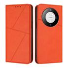 For Huawei Mate 60 Strong Magnetic Frosted Flip Leather Phone Case(Orange) - 1