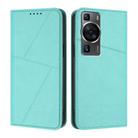For Huawei P60 / P60 Pro Strong Magnetic Frosted Flip Leather Phone Case(Light Blue) - 1