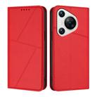 For Huawei Pura 70 Strong Magnetic Frosted Flip Leather Phone Case(Red) - 1