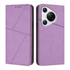 For Huawei Pura 70 Strong Magnetic Frosted Flip Leather Phone Case(Light Purple) - 1