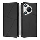 For Huawei Pura 70 Strong Magnetic Frosted Flip Leather Phone Case(Black) - 1