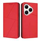 For Huawei Pura 80 5G Strong Magnetic Frosted Flip Leather Phone Case(Red) - 1