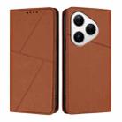 For Huawei Pura 80 5G Strong Magnetic Frosted Flip Leather Phone Case(Coffee Color) - 1