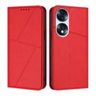 For Honor 70 Strong Magnetic Frosted Flip Leather Phone Case(Red) - 1