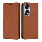 For Honor 70 Strong Magnetic Frosted Flip Leather Phone Case(Coffee Color) - 1