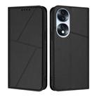 For Honor 70 Strong Magnetic Frosted Flip Leather Phone Case(Black) - 1