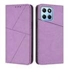 For Honor 70 Lite / X8 5G / X6 Global Strong Magnetic Frosted Flip Leather Phone Case(Light Purple) - 1