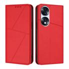 For Honor 70 Pro Strong Magnetic Frosted Flip Leather Phone Case(Red) - 1