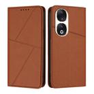 For Honor 90 Strong Magnetic Frosted Flip Leather Phone Case(Coffee Color) - 1
