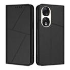 For Honor 90 Strong Magnetic Frosted Flip Leather Phone Case(Black) - 1